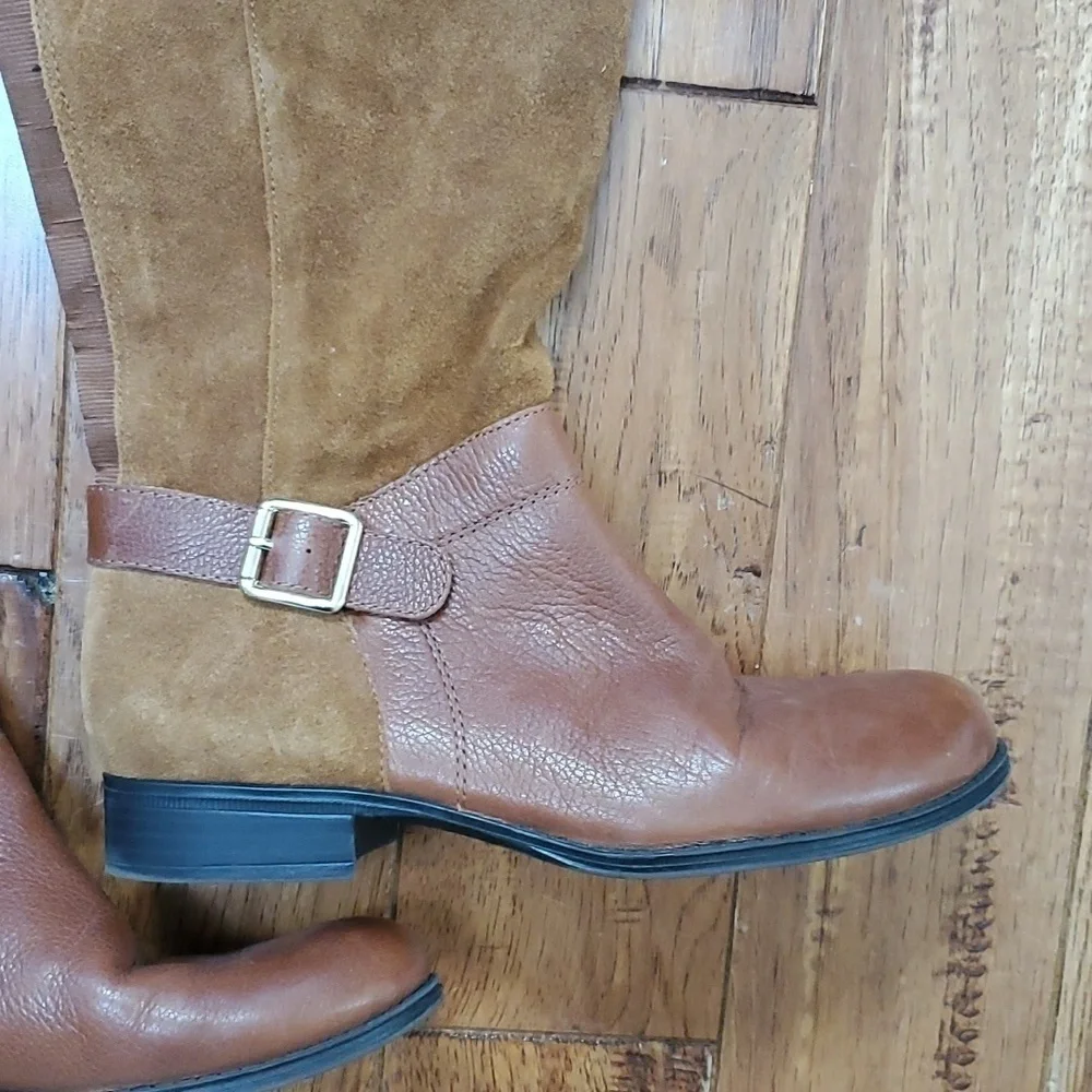 Naturalizer July wide calf over the knee camel suede boots